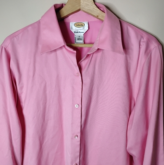 Talbots Womens Pink Wrinkle Resistant Button Up Blouse Size 12 Career - Picture 3 of 6
